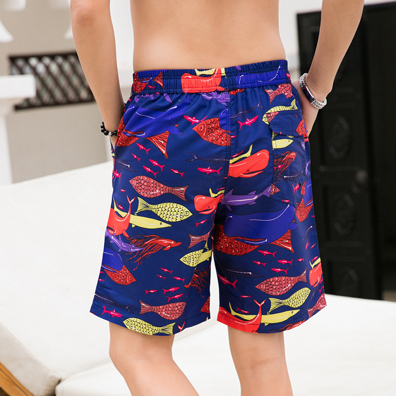 Unisex plaukimo šortai su gėlių raštu, greitai džiūnantis poliesteris, audinys 130 g/m²