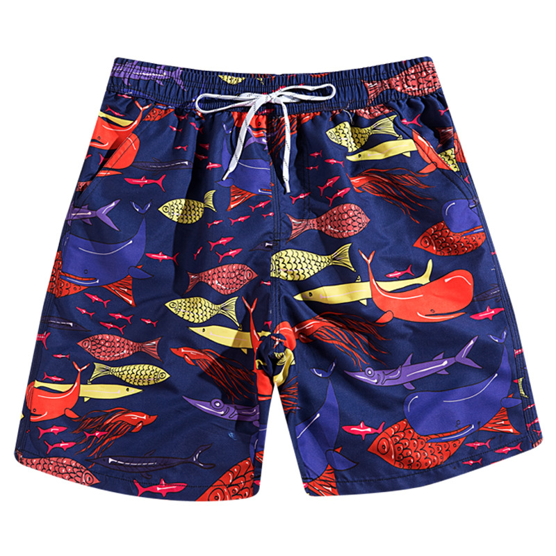 Unisex plaukimo šortai su gėlių raštu, greitai džiūnantis poliesteris, audinys 130 g/m²