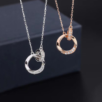 Κολιέ Mobius με ασημένιο 999, O-αλυσίδα, ηλεκτροπλατίωση, unisex, λαφρύς πολυτελής στυλ