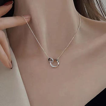 Κολιέ Mobius με ασημένιο 999, O-αλυσίδα, ηλεκτροπλατίωση, unisex, λαφρύς πολυτελής στυλ