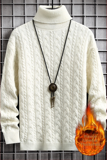 Пуловер трикотаж с висока яка, Harajuku стил, свободен крой, жакардов модел, удебелен памучно-винилонов смес