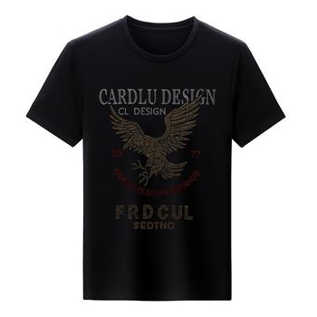 Ανδρικό κοντομάνικο T-shirt, χαλαρή γραμμή, μίγμα βισκόζης, στρογγυλός λαιμός, ψηφιακή εκτύπωση