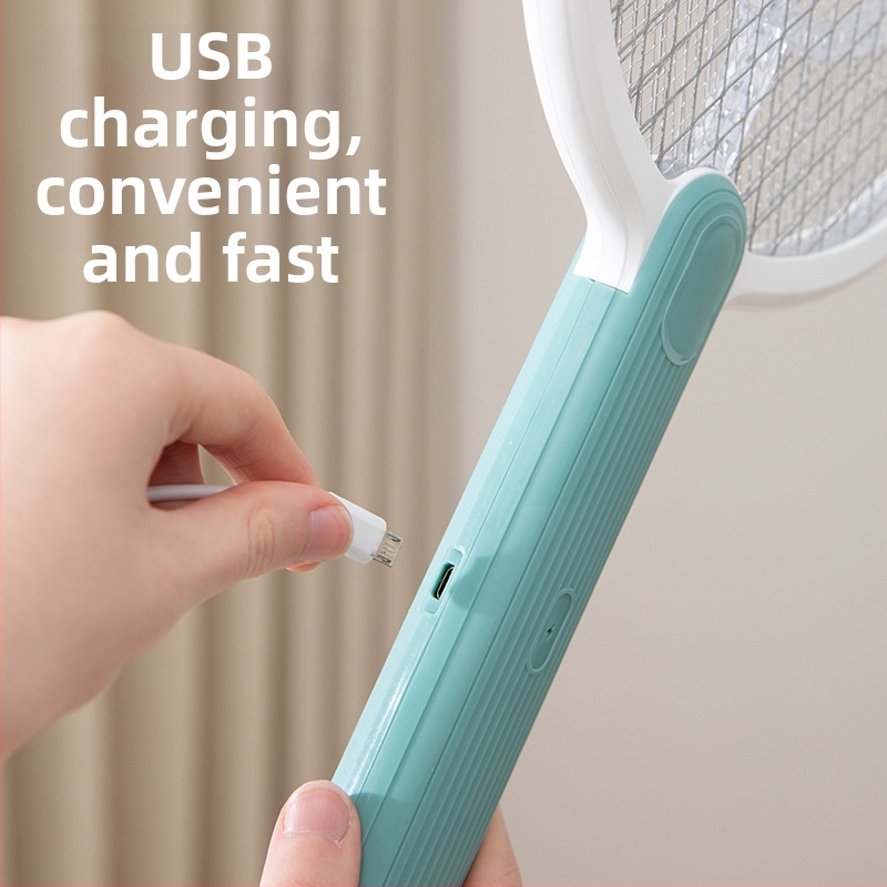 Le Xueer Електрическа мухобойка за комари с вградена батерия, USB зареждане и LED светлина, капацитет на батерията 1001–1600 mAh, време за зареждане 3–5 ч.