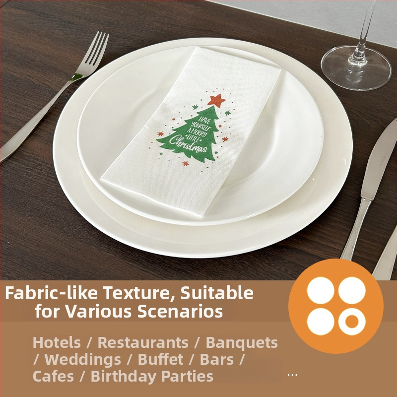 Безпрашна еднократна салфетка и подложка за западни заведения, 25/50 листа, материал: virgin дървена целулоза, печат на лого, персонализирано производство, висок клас хартия