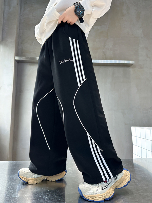 Παντελόνια για αγόρια, casual στυλ, 85% βαμβάκι, μακριά παντελόνια, μέση με ελαστικό, για ηλικίες 8+ ετών, Άνοιξη-Φθινόπωρο