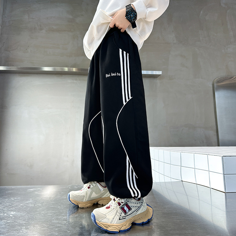 Παντελόνια για αγόρια, casual στυλ, 85% βαμβάκι, μακριά παντελόνια, μέση με ελαστικό, για ηλικίες 8+ ετών, Άνοιξη-Φθινόπωρο