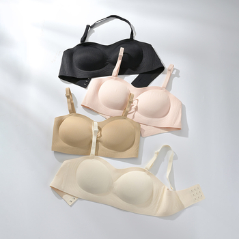 Liemenėlė be petnešių su gilia iškirpte, Push-Up, 3/4 puodelio, nuimamos dvigubos petnešėlės