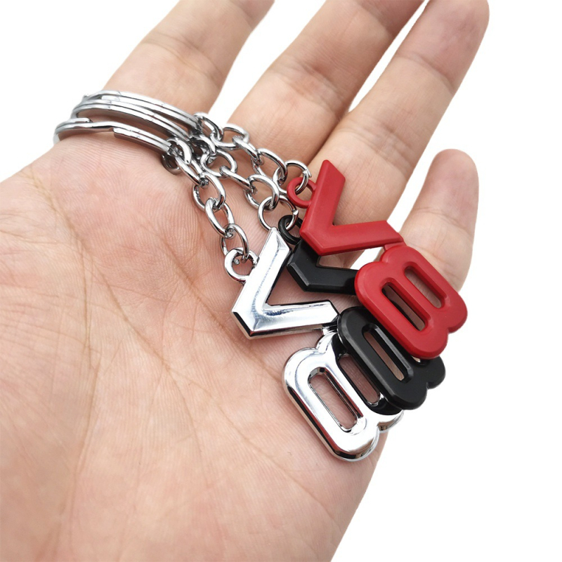 Breloc pentru mașini V8, design creativ personalizat, aliaj de zinc, stil minimalist modern