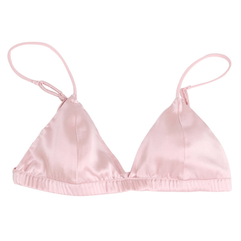 Bevielė šilko liemenėlė su ultra plonais formuojamais puodeliais, 3/4 puodeliai, išorė ir pamušalas iš Mulberry šilko, fiksuoti dvigubi dirželiai