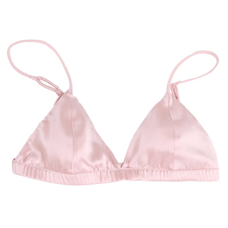 Bevielė šilko liemenėlė su ultra plonais formuojamais puodeliais, 3/4 puodeliai, išorė ir pamušalas iš Mulberry šilko, fiksuoti dvigubi dirželiai