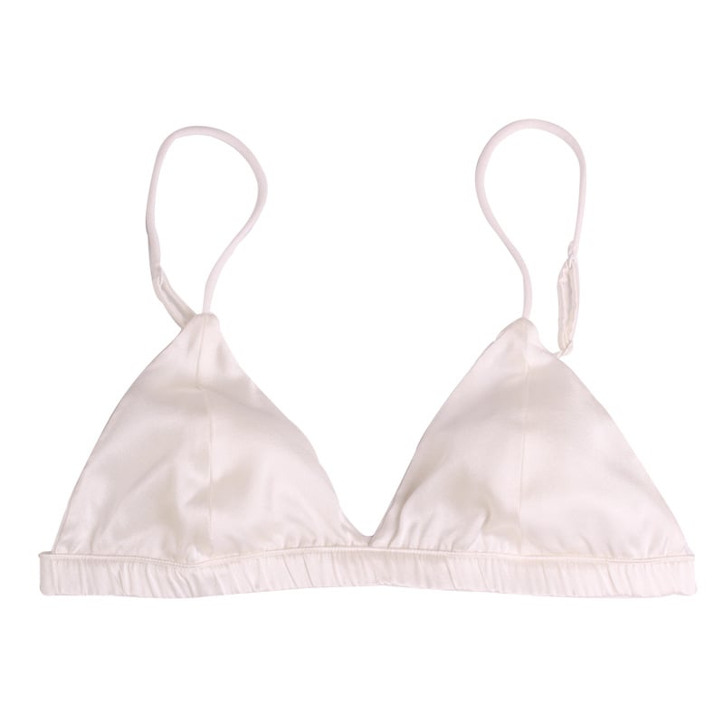 Bevielė šilko liemenėlė su ultra plonais formuojamais puodeliais, 3/4 puodeliai, išorė ir pamušalas iš Mulberry šilko, fiksuoti dvigubi dirželiai