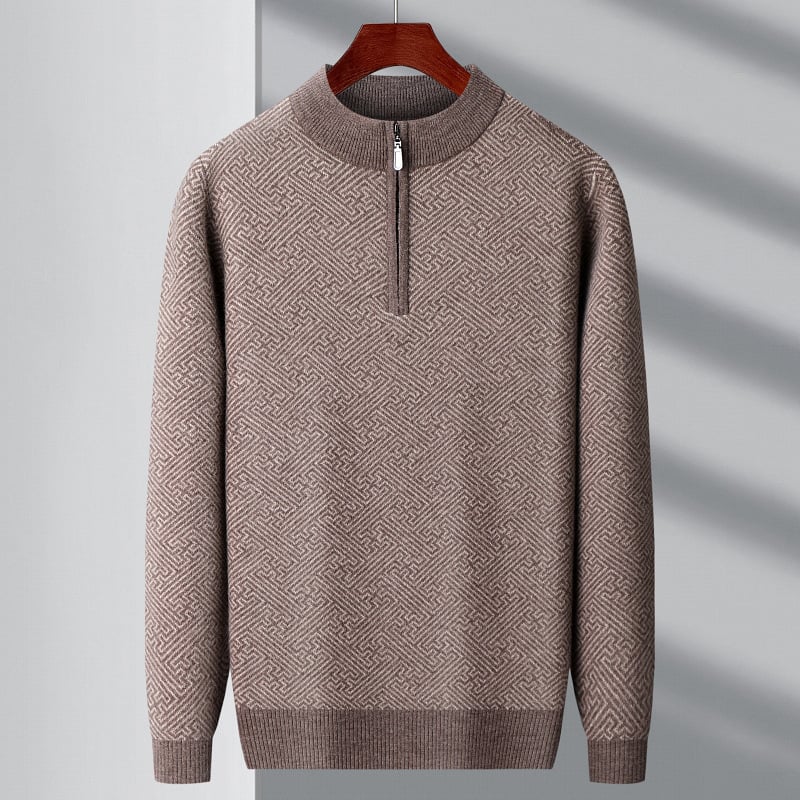 Kašmyro megztinis 100%; tankus žieminis modelis; apvalus kaklo iškirptė; ilgos rankovės; standartinė ilgis 50–65 cm