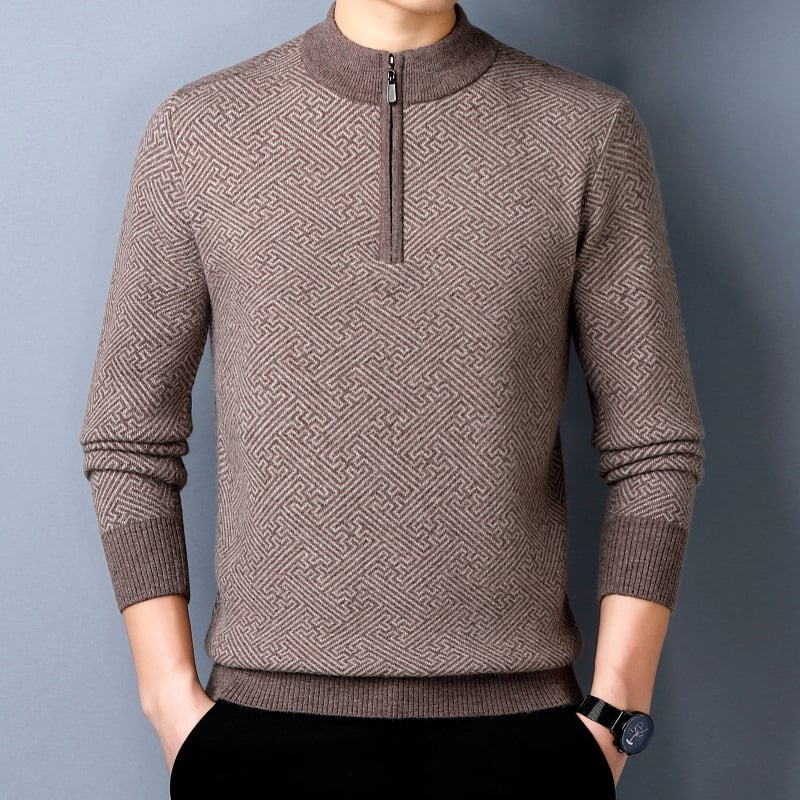 Kašmyro megztinis 100%; tankus žieminis modelis; apvalus kaklo iškirptė; ilgos rankovės; standartinė ilgis 50–65 cm