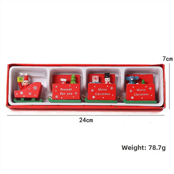 Koka Ziemassvētku vilciena dekors bērniem (Materiāls: koks; Zīmols: Hobab; Stils: Animēts; Pasākums: Ziemassvētki)