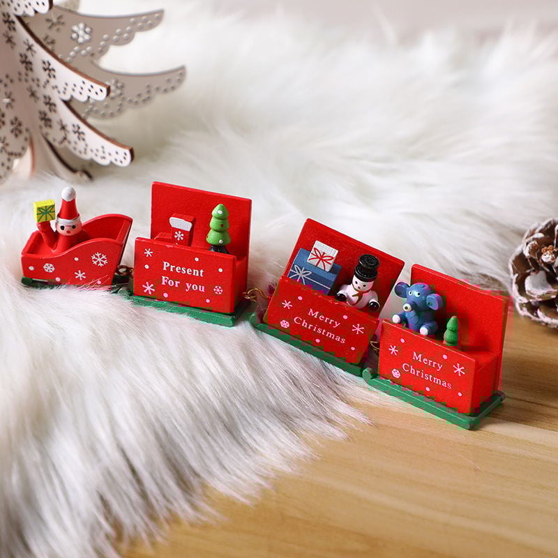 Koka Ziemassvētku vilciena dekors bērniem (Materiāls: koks; Zīmols: Hobab; Stils: Animēts; Pasākums: Ziemassvētki)