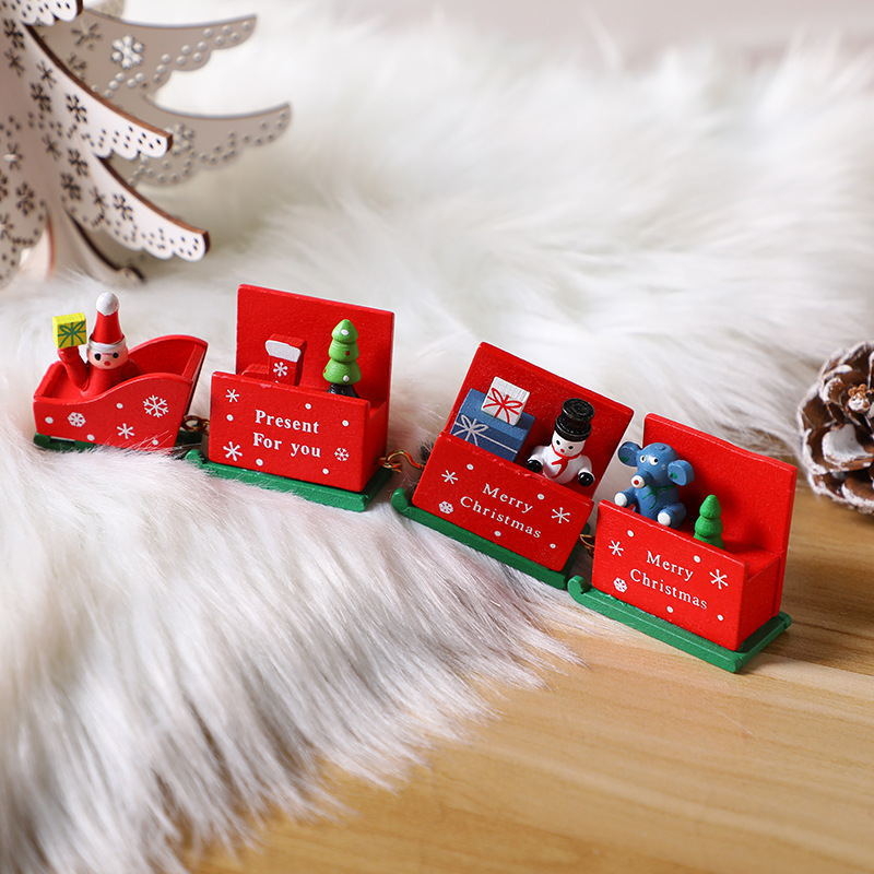 Koka Ziemassvētku vilciena dekors bērniem (Materiāls: koks; Zīmols: Hobab; Stils: Animēts; Pasākums: Ziemassvētki)