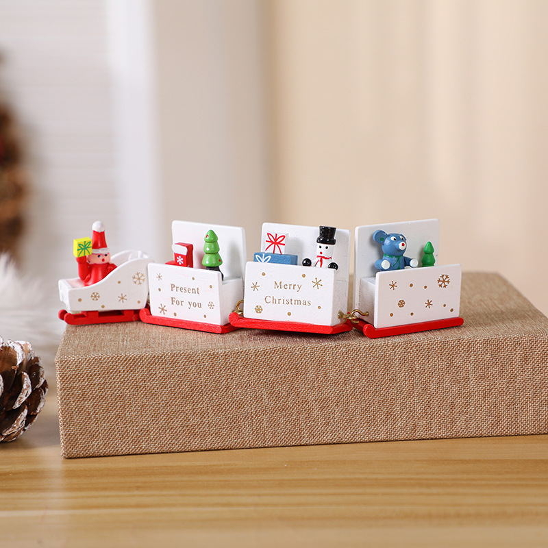 Koka Ziemassvētku vilciena dekors bērniem (Materiāls: koks; Zīmols: Hobab; Stils: Animēts; Pasākums: Ziemassvētki)