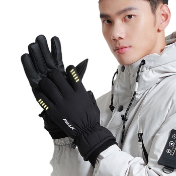 Šiltos slidinėjimo pirštinės su poliesterio pluoštu ir fleece pamušalu, storos, skirtos lauko žieminiams sportams ir dviračių važiavimui, delno apsauga