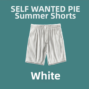 Ανδρικά Ice Silk σορτς για καλοκαίρι, χαλαρή γραμμή, μεσαία μέση, πολυεστέρας, κοντά, κλείσιμο με κορδόνι