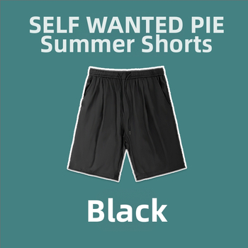 Ανδρικά Ice Silk σορτς για καλοκαίρι, χαλαρή γραμμή, μεσαία μέση, πολυεστέρας, κοντά, κλείσιμο με κορδόνι