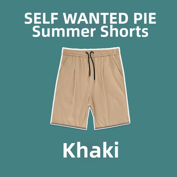 Ανδρικά Ice Silk σορτς για καλοκαίρι, χαλαρή γραμμή, μεσαία μέση, πολυεστέρας, κοντά, κλείσιμο με κορδόνι