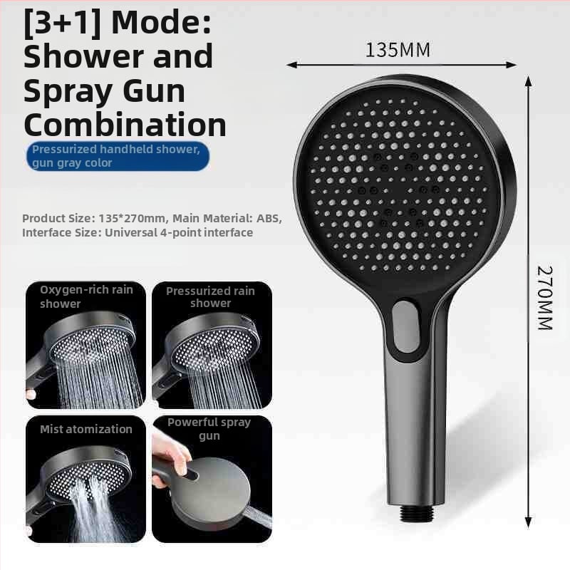 Slėgio dušo komplektas su rankiniu purškimo įtaisu – ABS, Skandinavijos stilius, nešiojamas, modelis Hand spray, darbinė temperatūra 0–90°C