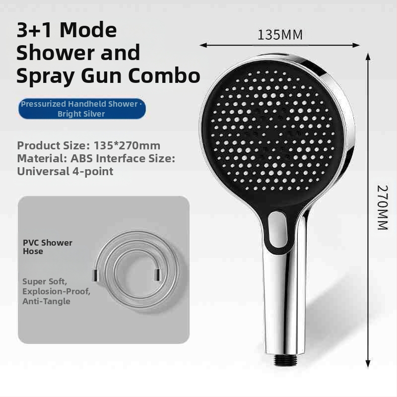Slėgio dušo komplektas su rankiniu purškimo įtaisu – ABS, Skandinavijos stilius, nešiojamas, modelis Hand spray, darbinė temperatūra 0–90°C