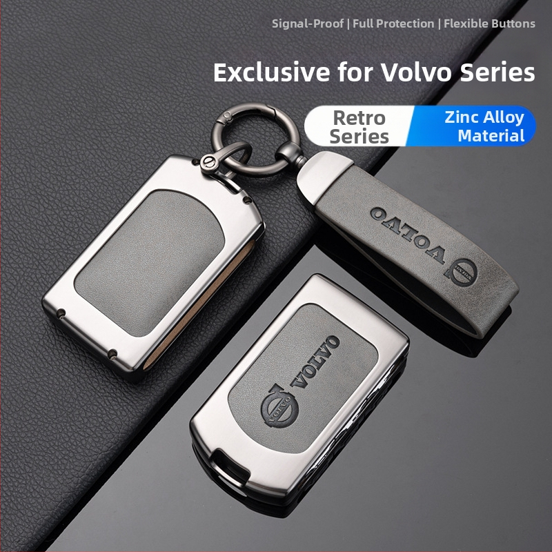 Volvo raktų dėkliukas su sagtimi – cinko lydinys, aukštos kokybės, suderinamas su XC60, XC90, S90, S60, V40, V90, S60L