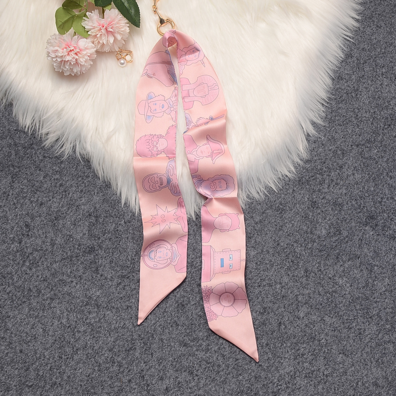 Poliészter fejkendő twill szövésben, méretei 100×5 cm, nyomtatott kivitel, városi divat stílus