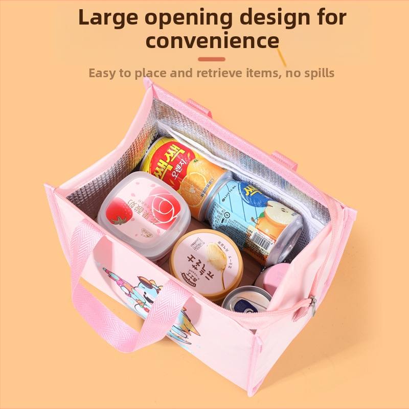 Чанта за обяд със симпатичен карикатурен стил; материал: плат Оксфорд; модел: Lunch box bag; функция: поддържа топло и студено; приложение: универсална употреба