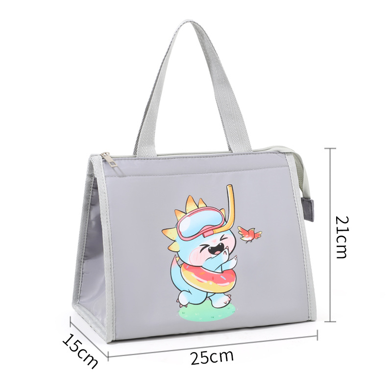 Maisto dėžutės krepšys su mielu karikatūriniu stiliumi, Oxford audinys, palaiko šilumą ir šaltį, universalus naudojimas