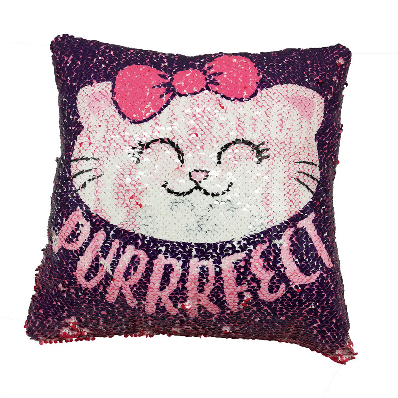 Dviviečių blizgučių pūkų pagalvė su animaciniu dizainu, apverčiama, užpildas PP medvilnė