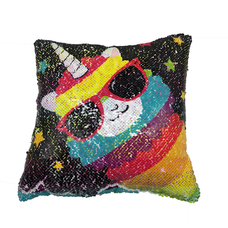 Dviviečių blizgučių pūkų pagalvė su animaciniu dizainu, apverčiama, užpildas PP medvilnė