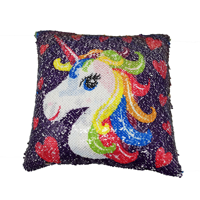 Dviviečių blizgučių pūkų pagalvė su animaciniu dizainu, apverčiama, užpildas PP medvilnė