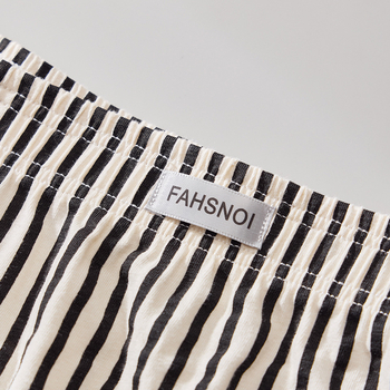 Vyriski kvėpuojantys medvilniniai bokseriai — dryžuota megzta medžiaga, vidutinio liemens