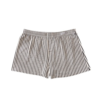 Vyriski kvėpuojantys medvilniniai bokseriai — dryžuota megzta medžiaga, vidutinio liemens