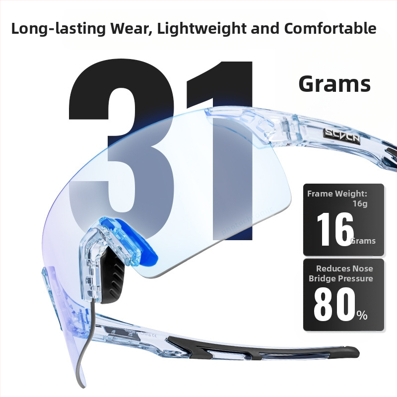 SCVCN Dviračių akiniai su TR90 rėmeliu, atsparūs vėjui, suderinami su dioptriniais akiniais