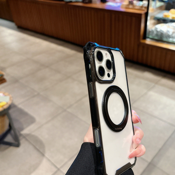 Keturių kampų kilpelė sukiojamas dėklas iPhone 11/12/13/14/17 Pro/Pro Max – PC+TPU, injekcinis liejimas, magnetinis prisijungimas, kritimo atsparumas