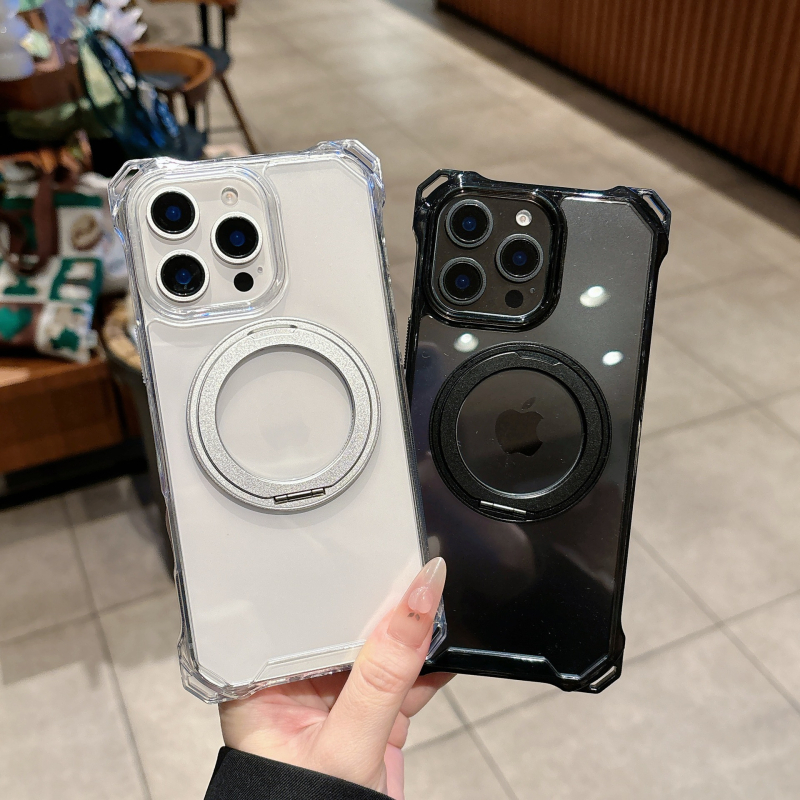 Keturių kampų kilpelė sukiojamas dėklas iPhone 11/12/13/14/17 Pro/Pro Max – PC+TPU, injekcinis liejimas, magnetinis prisijungimas, kritimo atsparumas