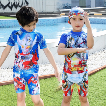 Παιδικό μαγιό δύο τεμαχίων για αγόρια με σχέδιο καρτούν, γρήγορο στέγνωμα και προστασία από τον ήλιο, 3–13 ετών, πολυεστερικό 85% με φόδρα 15%