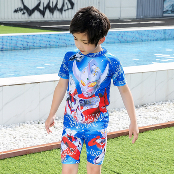 Παιδικό μαγιό δύο τεμαχίων για αγόρια με σχέδιο καρτούν, γρήγορο στέγνωμα και προστασία από τον ήλιο, 3–13 ετών, πολυεστερικό 85% με φόδρα 15%
