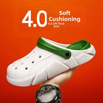 Vyriniai vasariniai sandalai su uždaru priekiu, kvėpuojantys, EVA padas, viršutinė dalis – sintetinė oda, sagties užsegimas