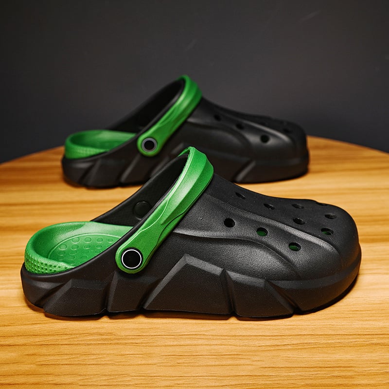 Vyriniai vasariniai sandalai su uždaru priekiu, kvėpuojantys, EVA padas, viršutinė dalis – sintetinė oda, sagties užsegimas