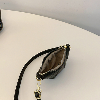 Vaikų mini croissant krepšys, PU medžiaga, per petį, modernus stilius, pavasaris 2025