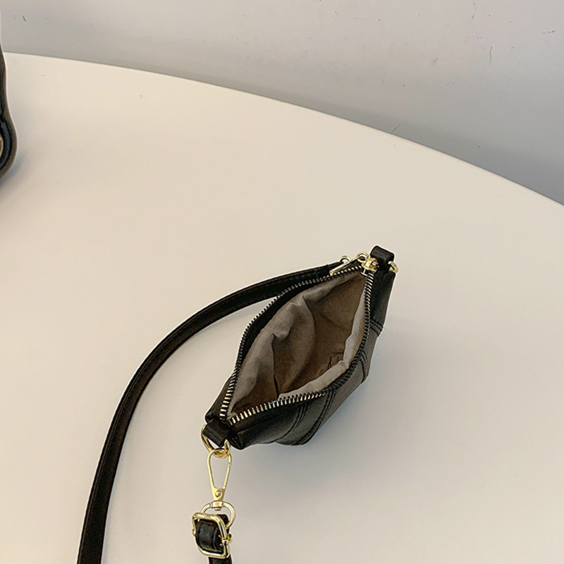 Vaikų mini croissant krepšys, PU medžiaga, per petį, modernus stilius, pavasaris 2025