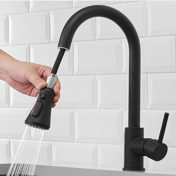 Vario virtuvės čiaupas su ištraukiamu antgaliu, 360° pasukamas, keraminis kartridžą, karštas ir šaltas vanduo, modelis 7084