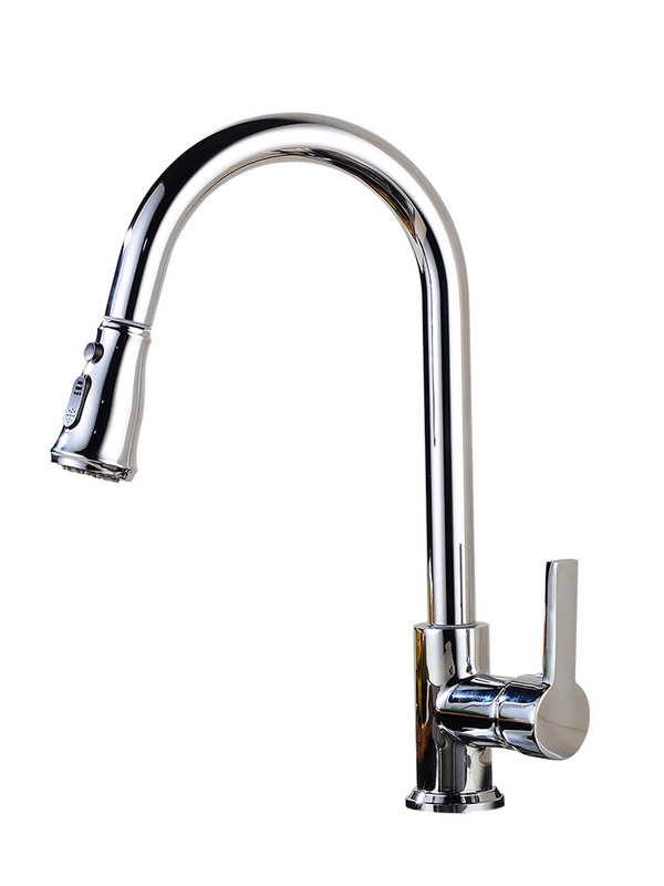 Vario virtuvės čiaupas su ištraukiamu antgaliu, 360° pasukamas, keraminis kartridžą, karštas ir šaltas vanduo, modelis 7084