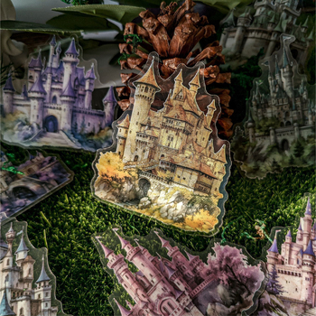 Σετ PET αυτοκόλλητων για planner – σειρά Κάστρο, νορδικού στυλ, DIY διακοσμητικά αυτοκόλλητα, 20 τεμάχια, 6 παραλλαγές, εκτυπωμένα