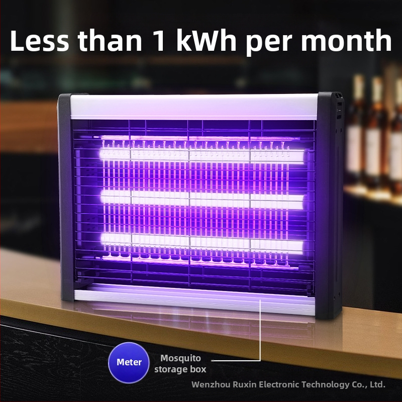 Лампа за комари с LED, стенен монтаж, покритие 61㎡+, електрически удар