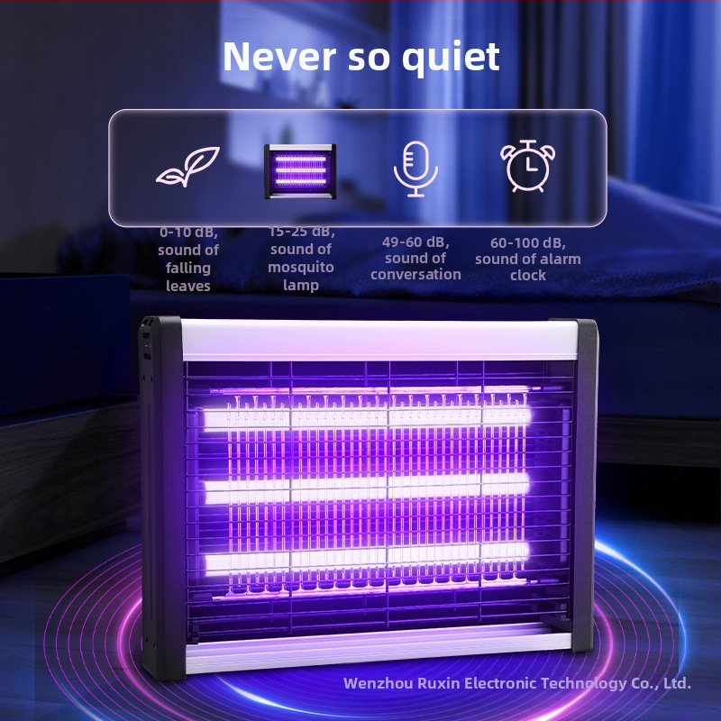 Лампа за комари с LED, стенен монтаж, покритие 61㎡+, електрически удар